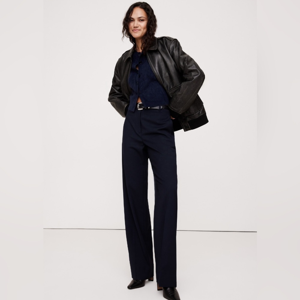 BANANA REPUBLIC HIGH-RISE MODERN STRAIGHT SIENA ITALIAN WOOL PANT
